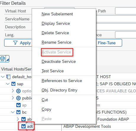 ICF node activation